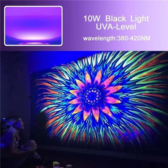 Black Light 10w UV Black Light Outdoor Blacklight IP65 Waterproof Black Light - Picture 2 of 6